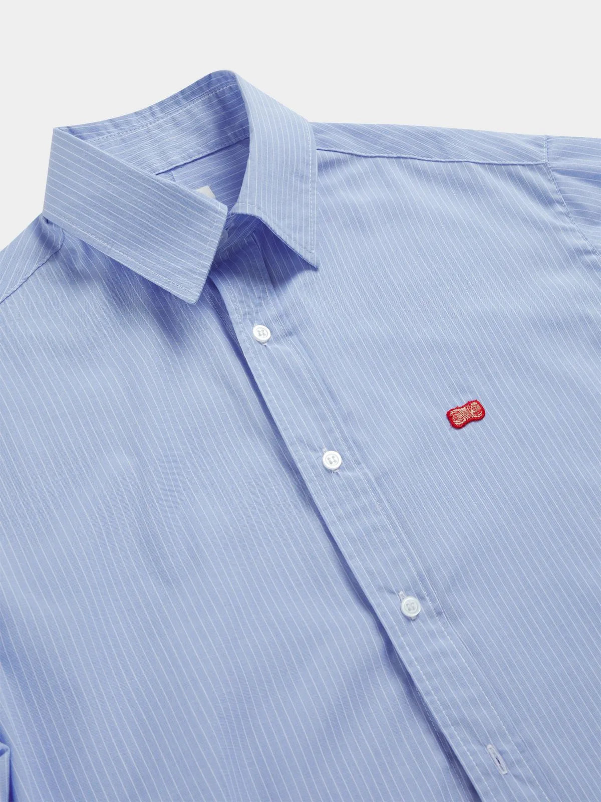 Button Through Striped Shirt - Blue/White