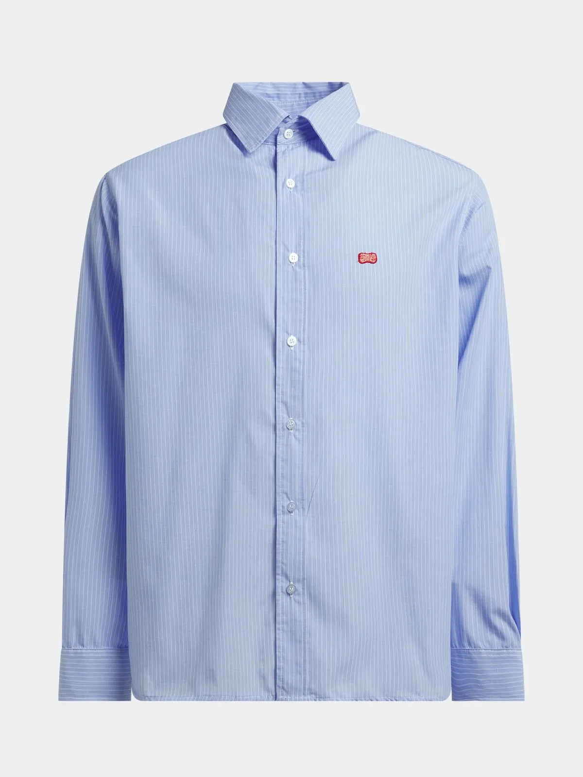 Button Through Striped Shirt - Blue/White