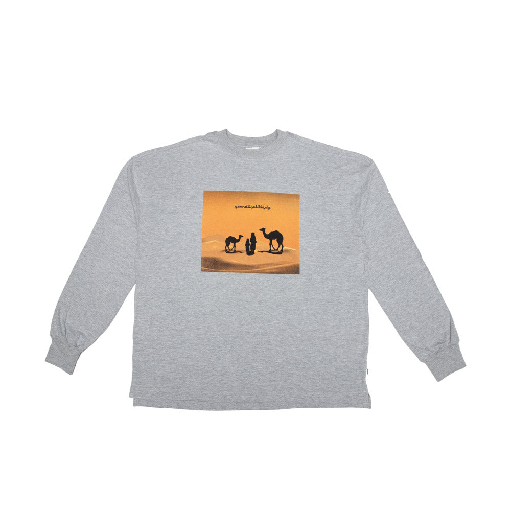 Long Sleeve Graphic T-Shirt - Grey Melange