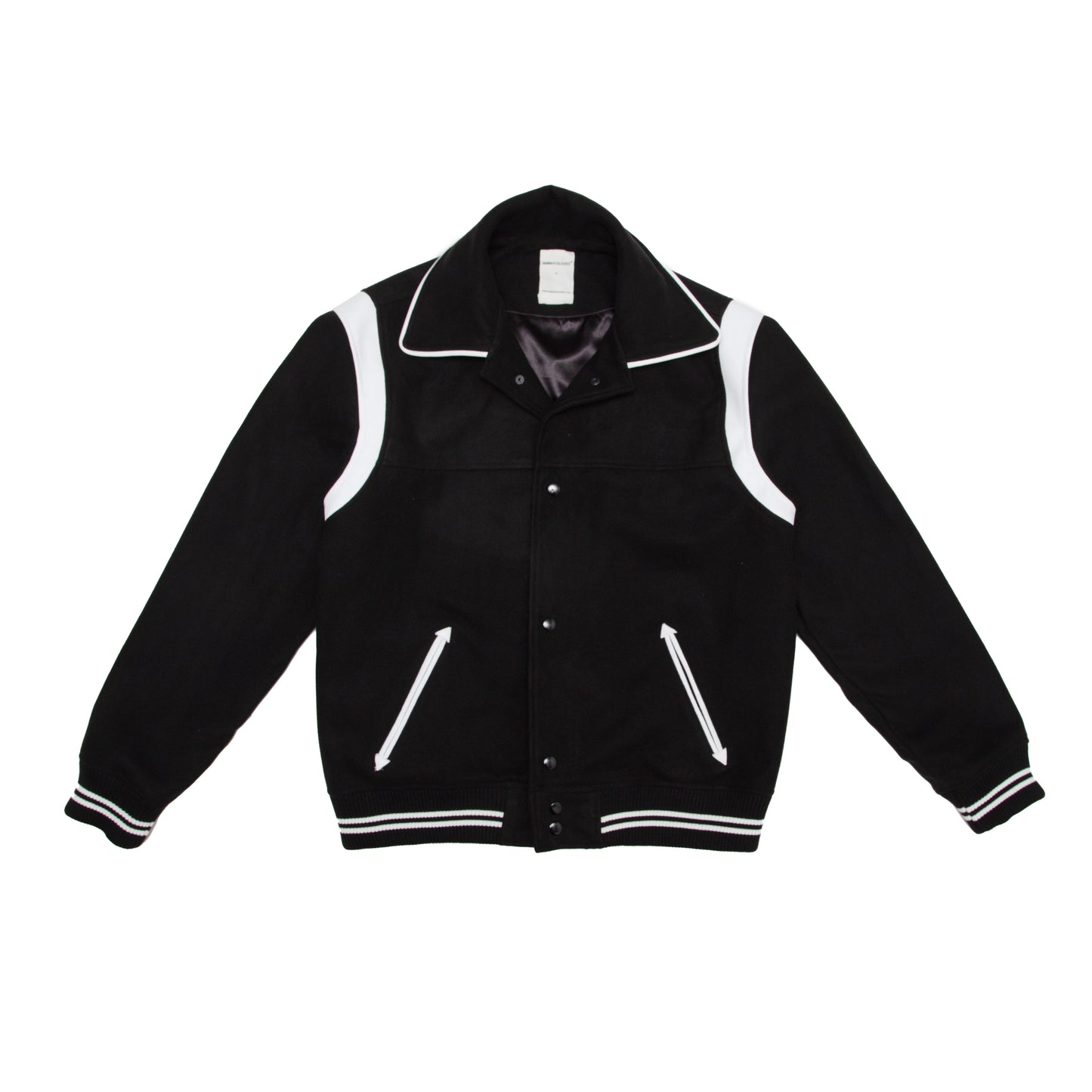 YARNS VARSITY JACKET BLACK/WHITE