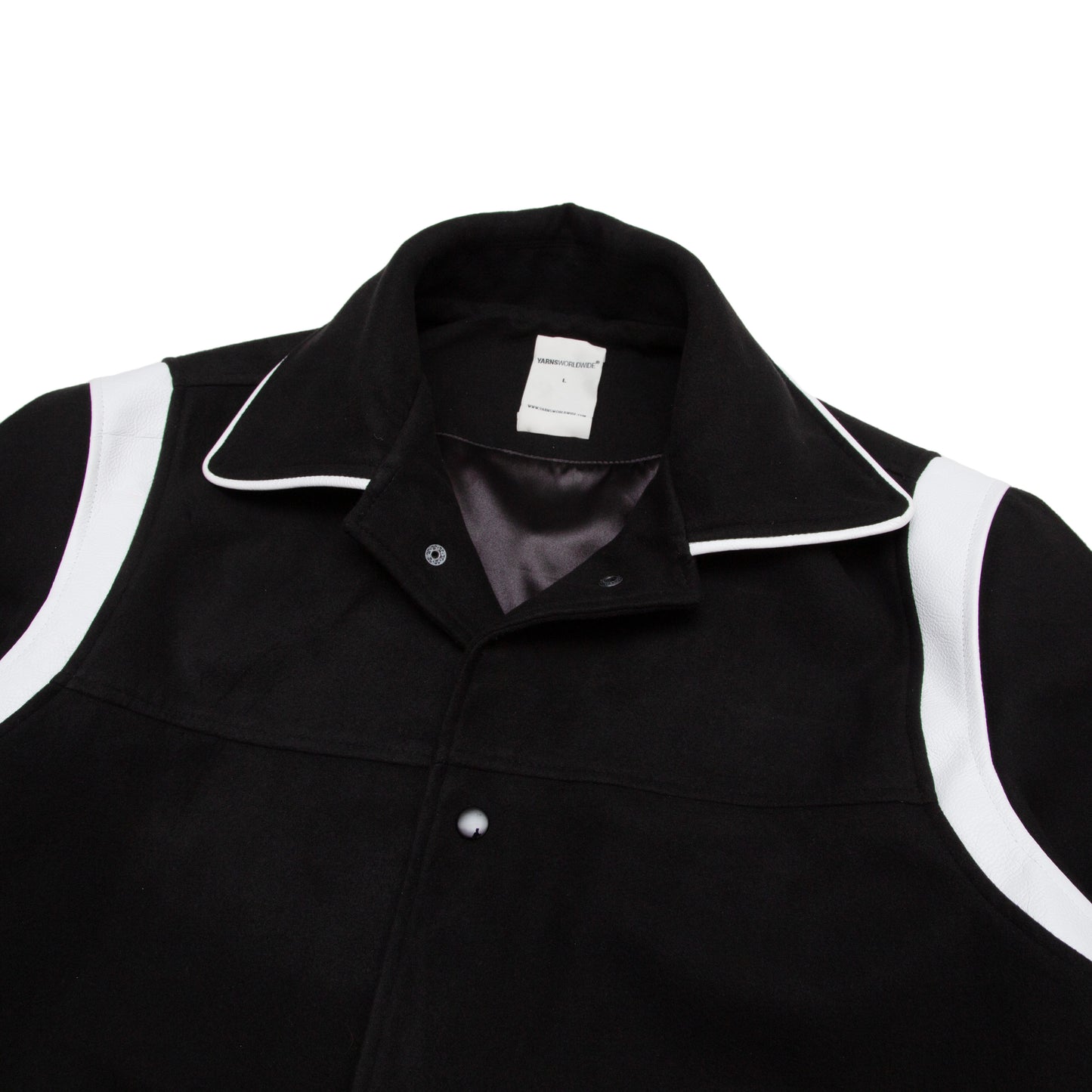 YARNS VARSITY JACKET BLACK/WHITE