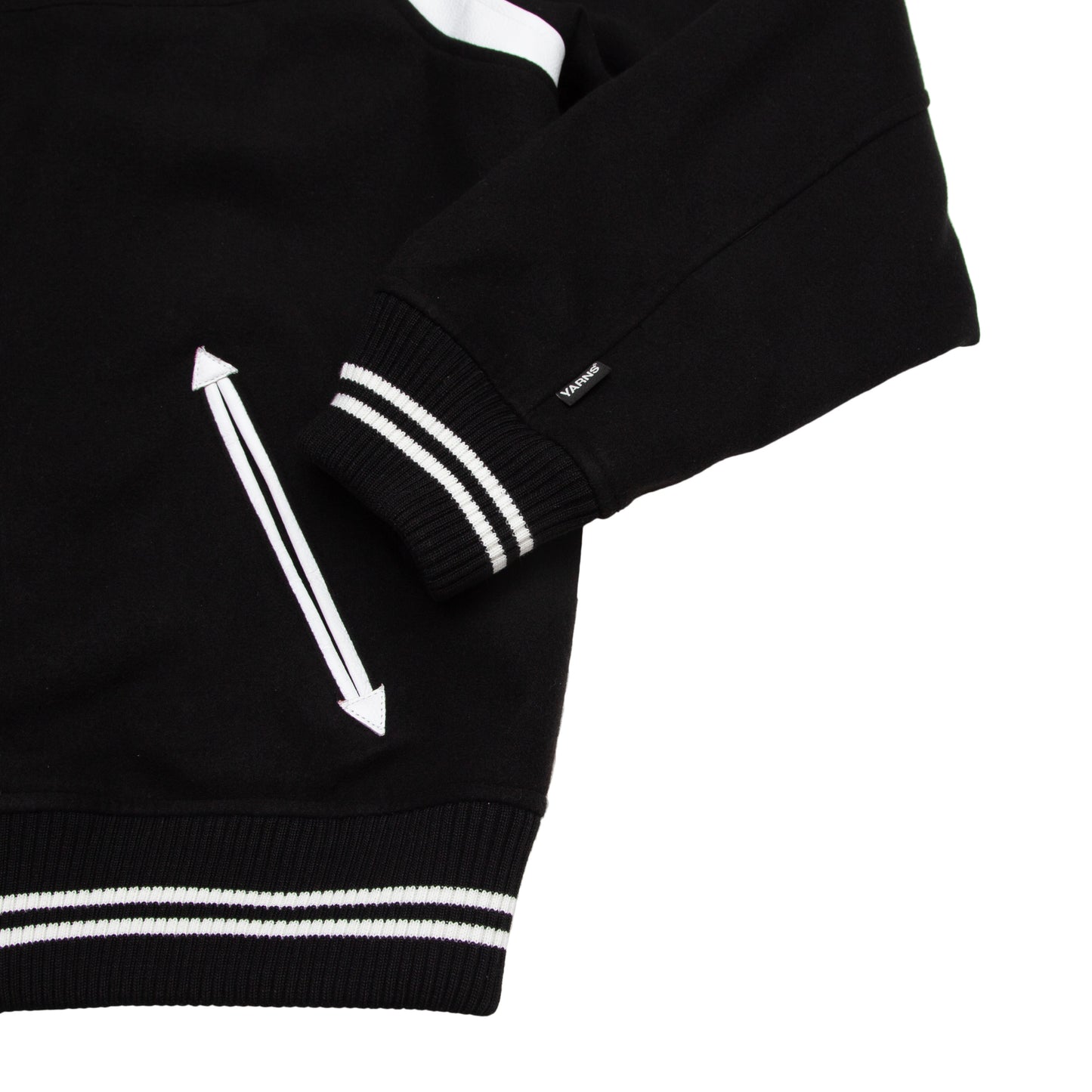 YARNS VARSITY JACKET BLACK/WHITE