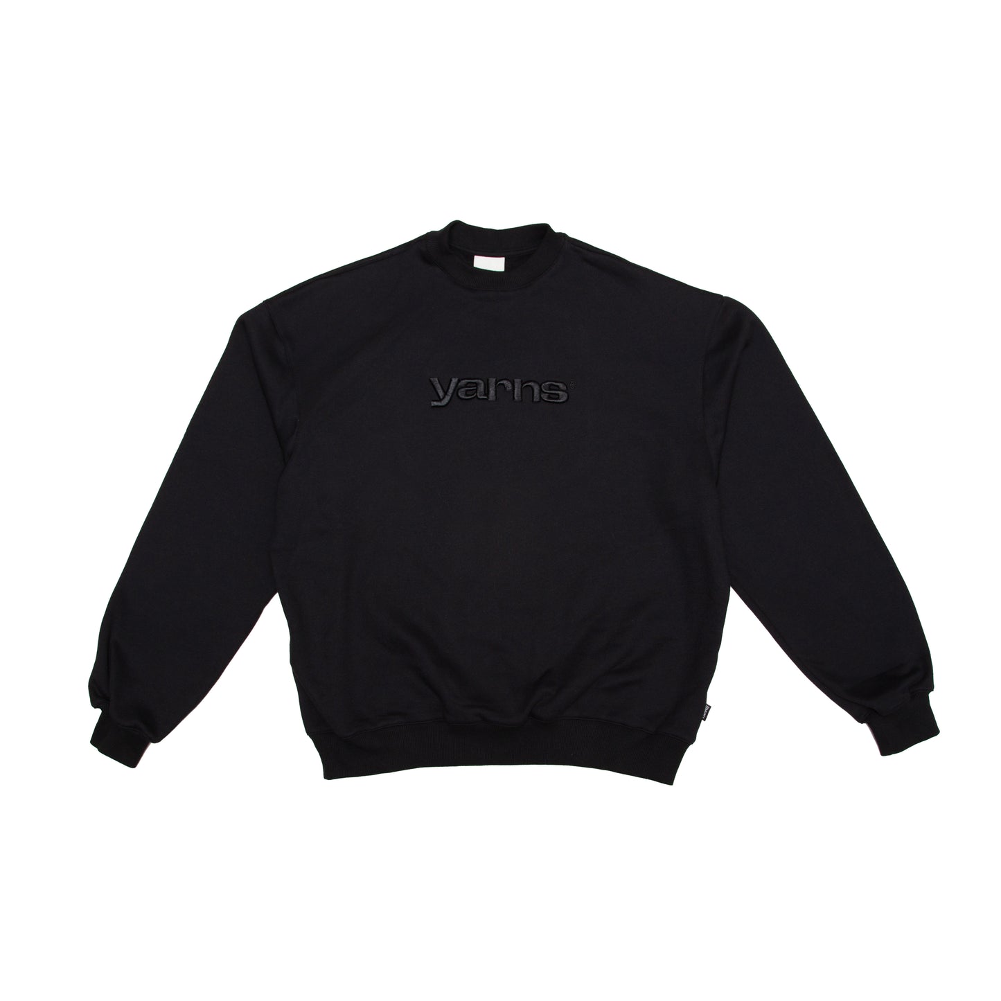 YARNS 3D CREW SWEAT TOP BLACK