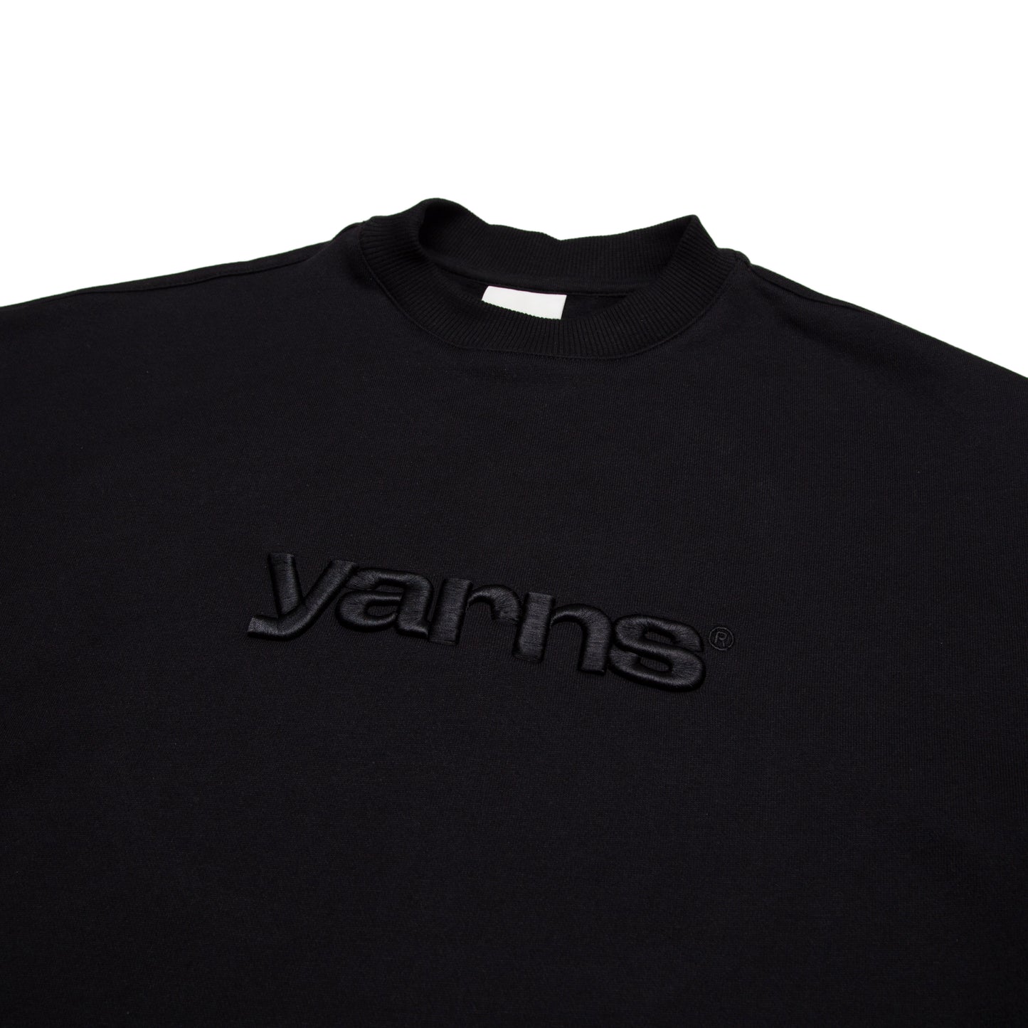 YARNS 3D CREW SWEAT TOP BLACK