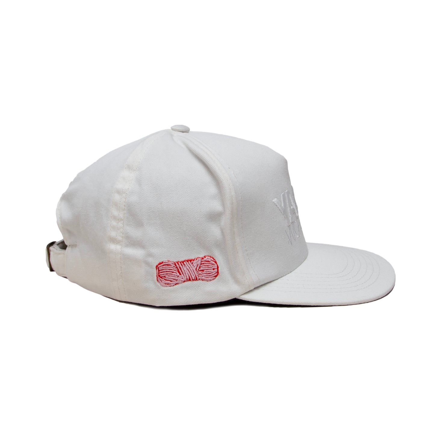 5 Panel Cotton Peak Cap - White