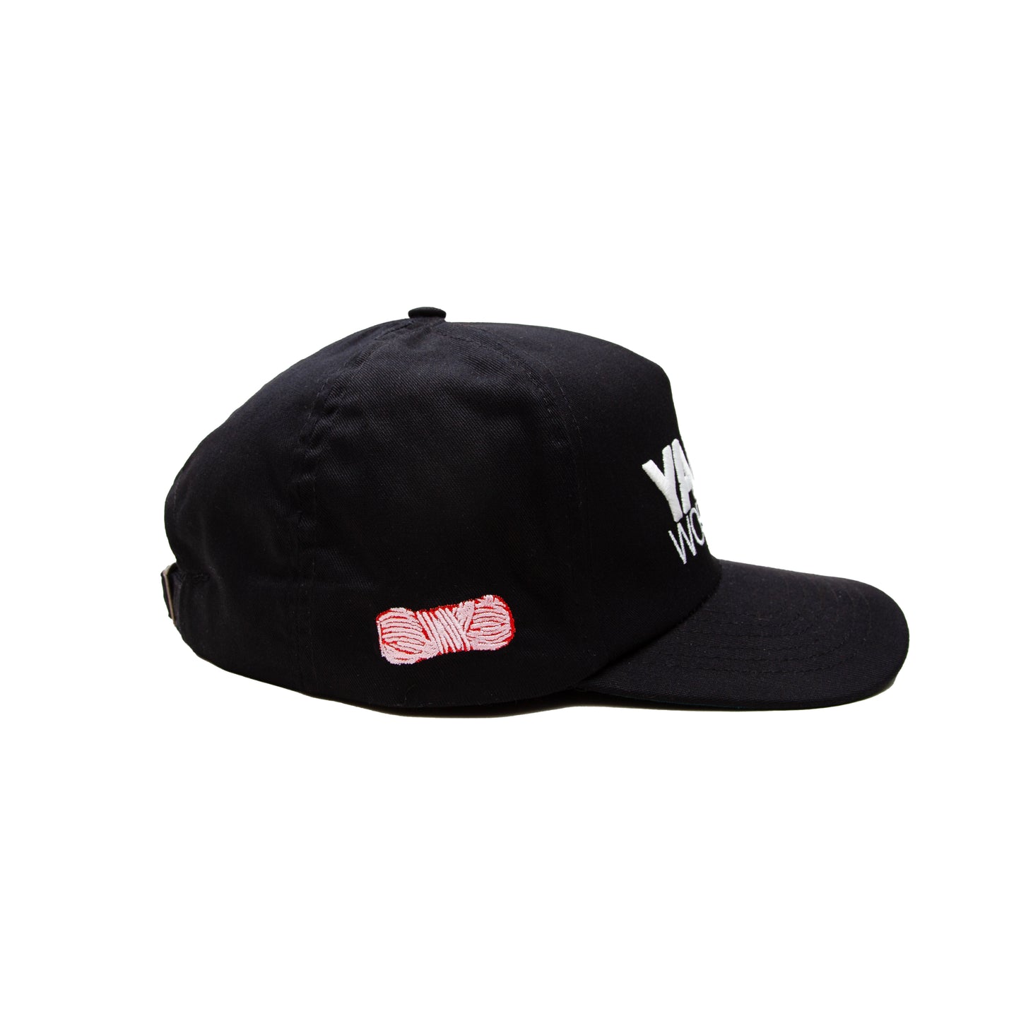 5 Panel Cotton Peak Cap - Black