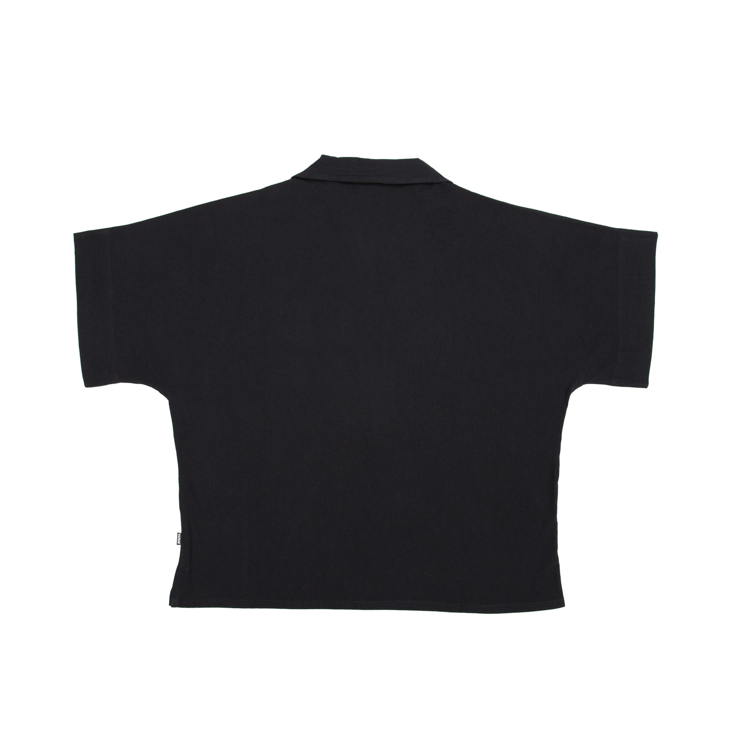 Crinkle Linen Short Sleeve Shirt - Black