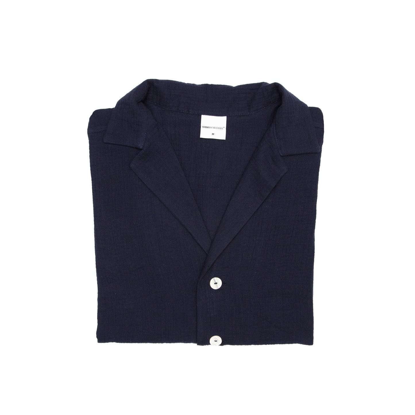 Crinkle Linen Short Sleeve Shirt - Navy