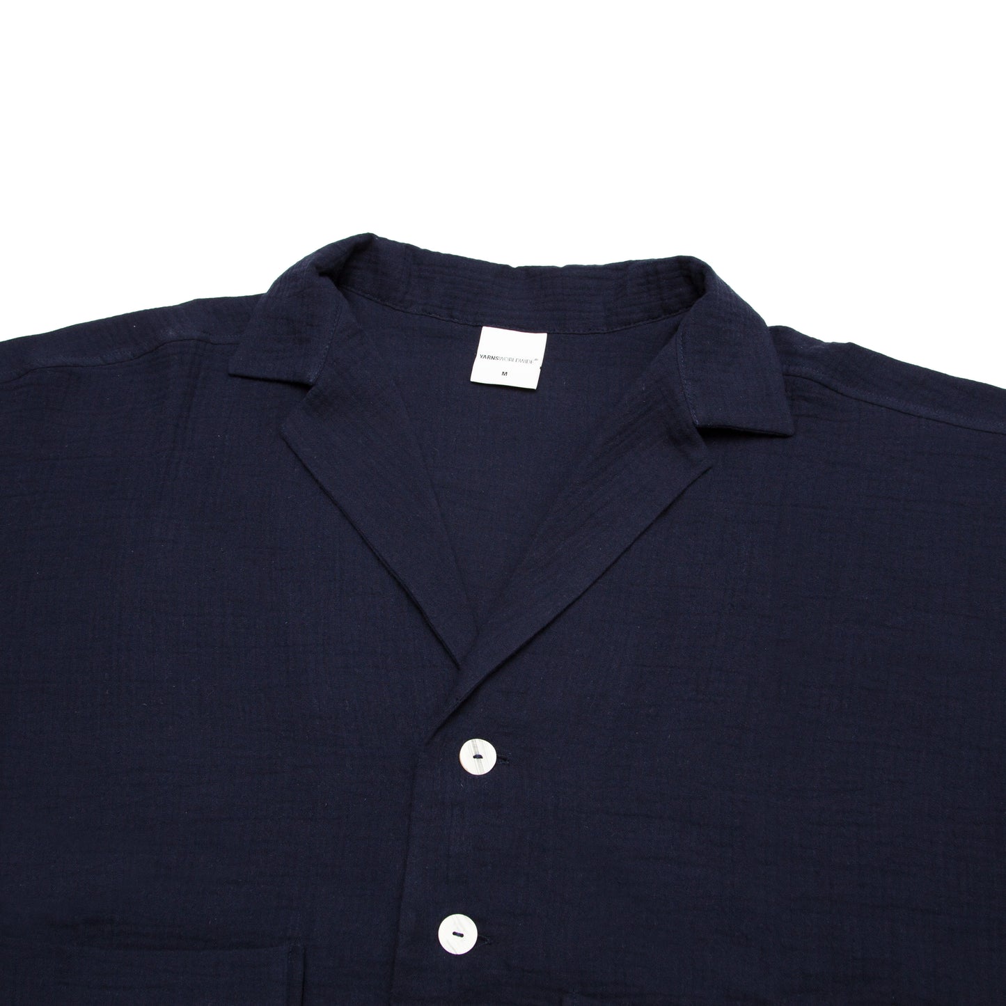 Crinkle Linen Short Sleeve Shirt - Navy