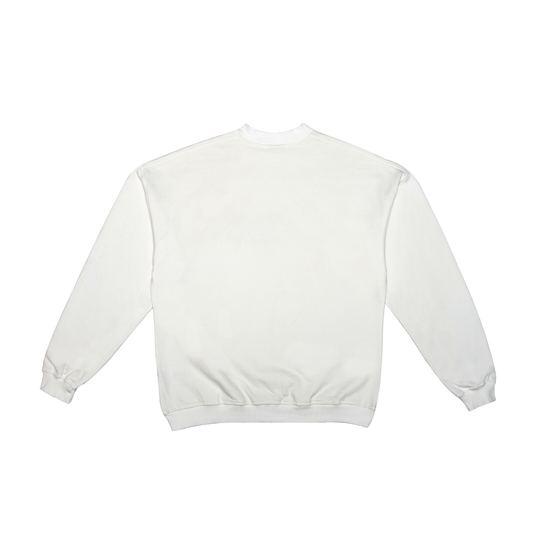 Cotton Embroidery Crew Neck Sweat Top